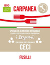 Etikette Packung Kichererbsen Fusilli aus Italien