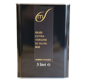 Premium Bio-Olivenöl aus Italien: Mario Marseglia Bio-Olivenöl extra vergine für den täglichen Gebrauch in einem edlen 3-Liter-Metallkanister